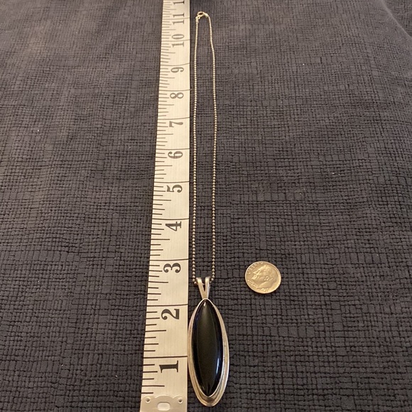 Sterling Silver and Onyx Handmade Necklace - Picture 5 of 5